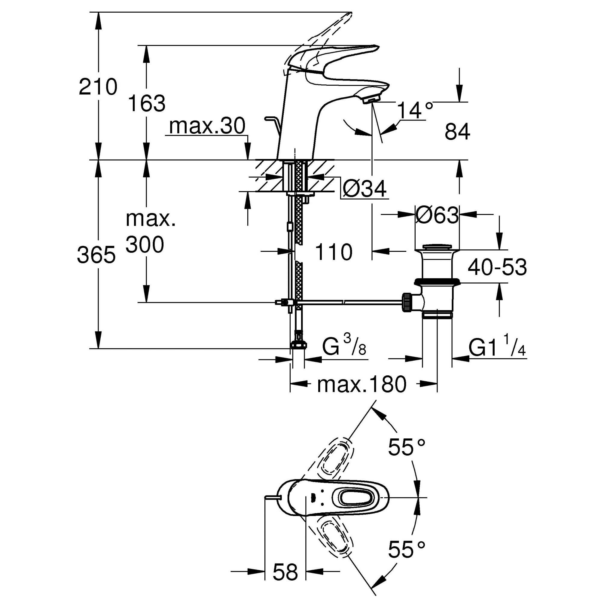 Смеситель для раковины Grohe Eurostyle new 33558LS3 белая луна