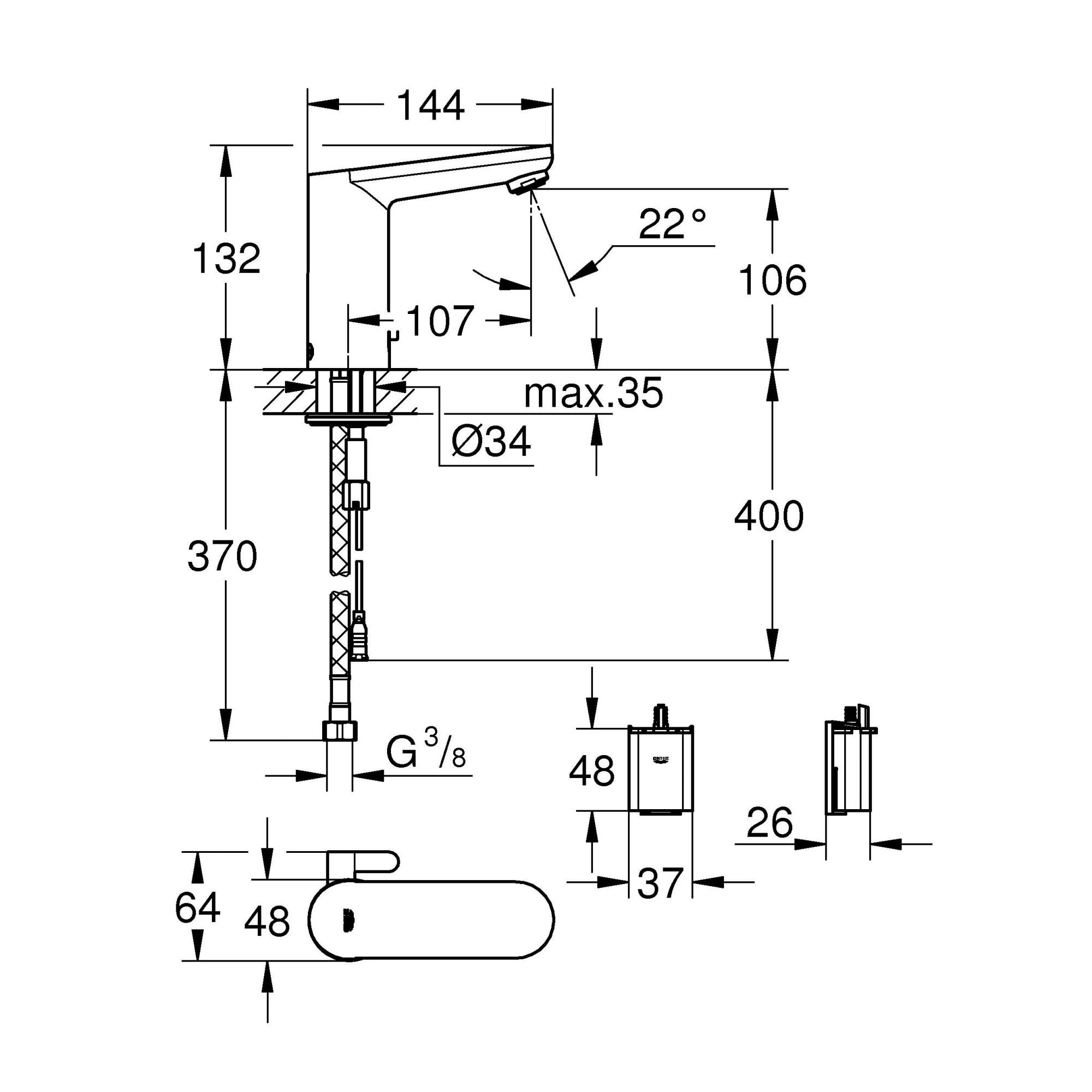 Смеситель для раковины Grohe Cosmopolitan E 36327001 хром