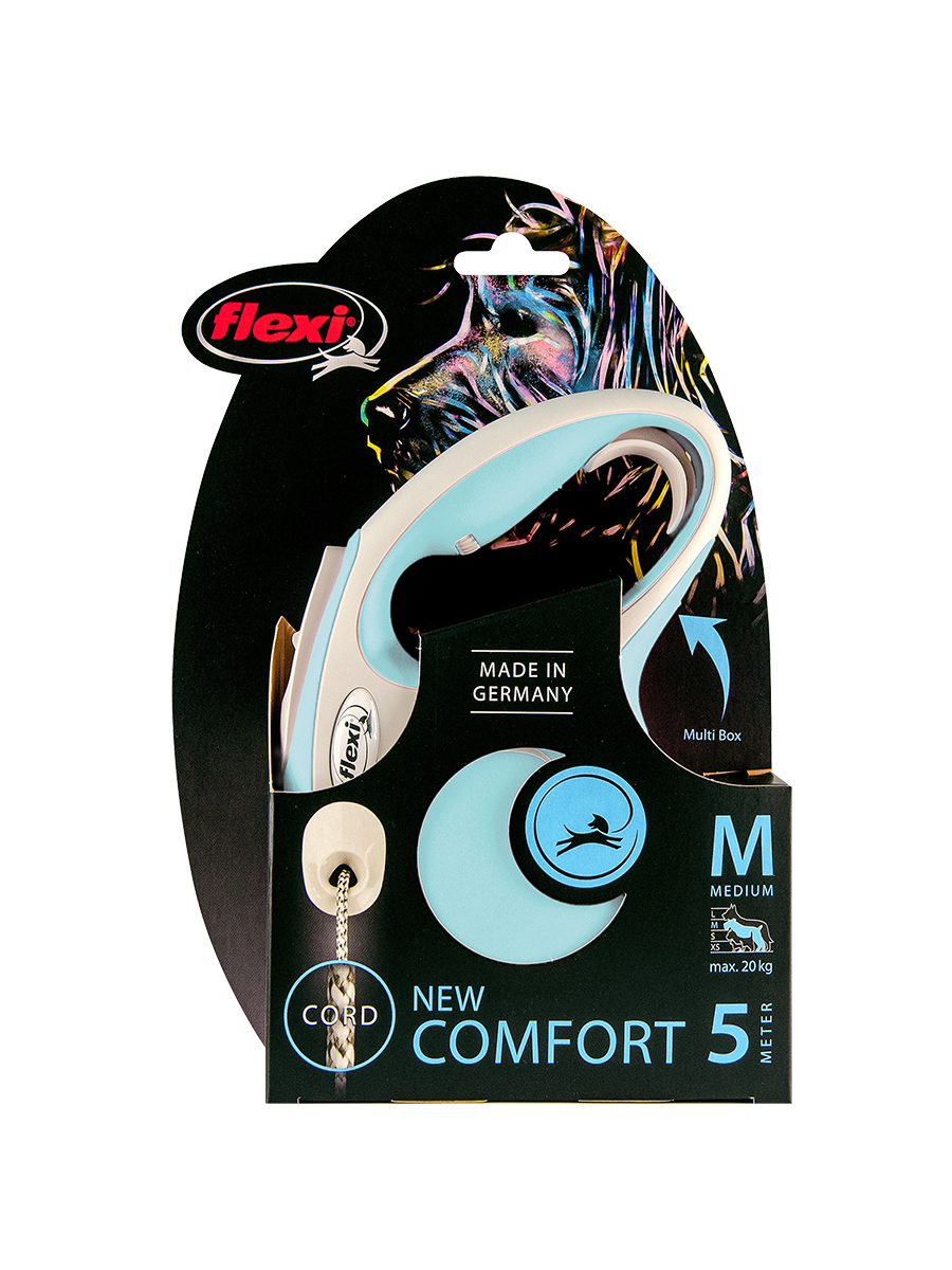 Поводок-рулетка Flexi New Comfort cord M 5m 20kg голубой