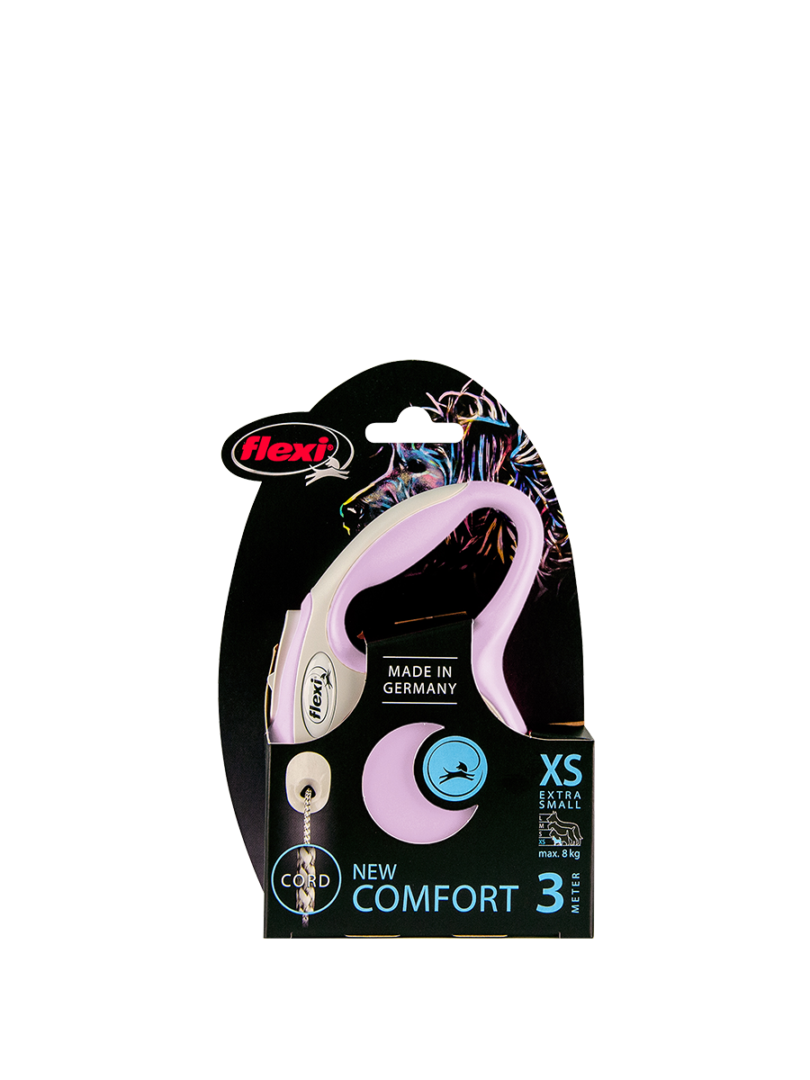 Поводок-рулетка Flexi New Comfort cord XS 3m 8kg rose