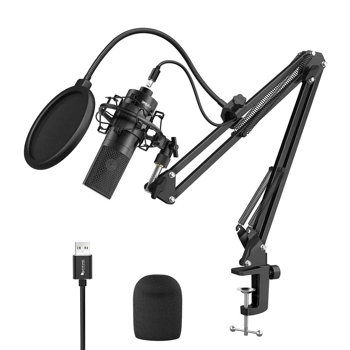 Микрофон студийный Fifine T669 USB черный - отзывы покупателей на