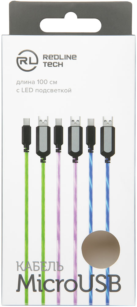 Кабели для мобильных устройств Red Line LED USB-micro USB  розовый