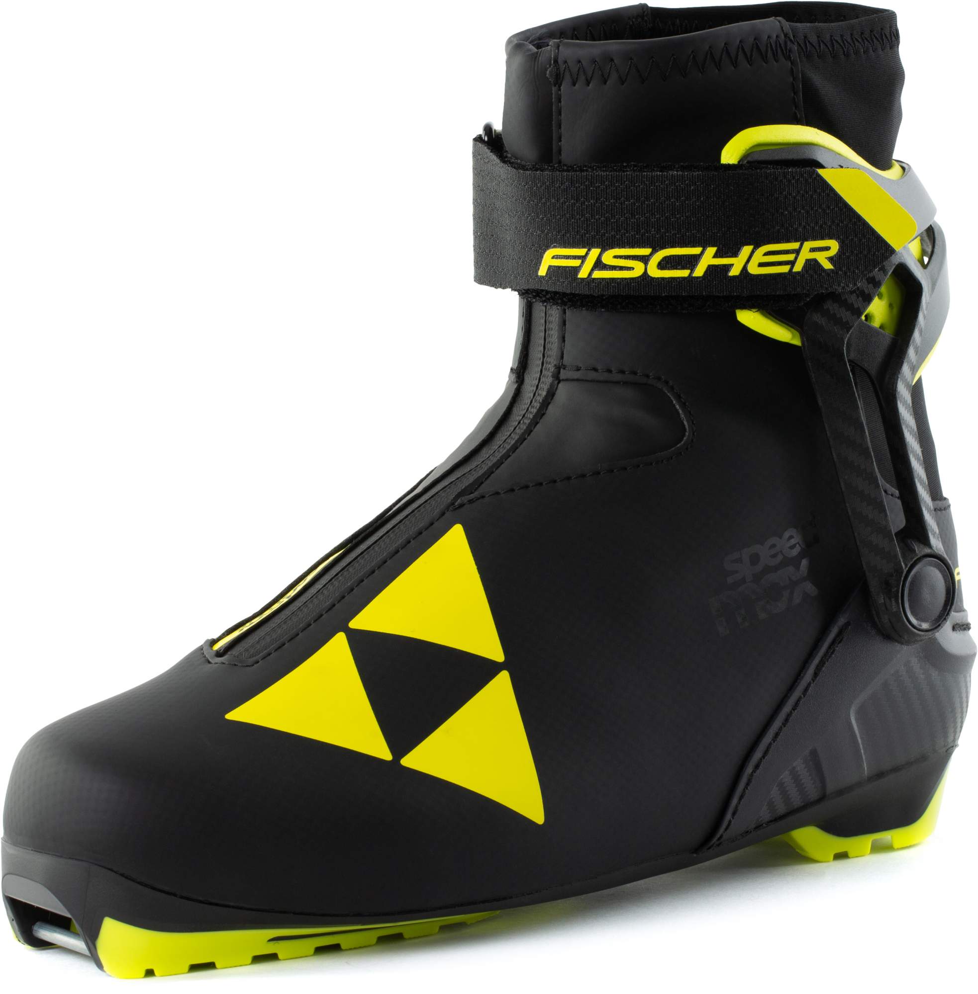 Ботинки для беговых лыж Fischer Speedmax Skate Jr 2021, black/yellow, 39