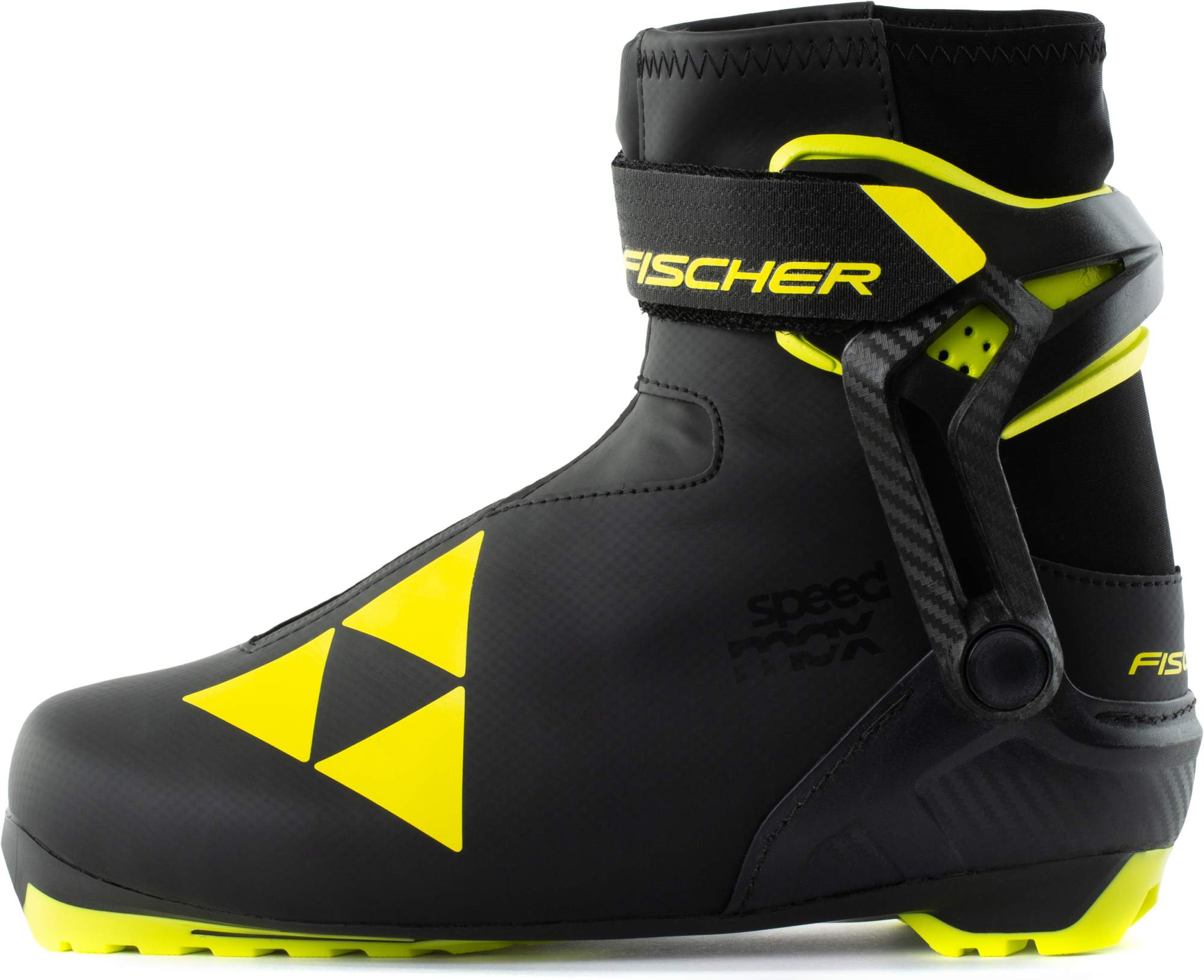 Ботинки для беговых лыж Fischer Speedmax Skate Jr 2021, black/yellow, 39