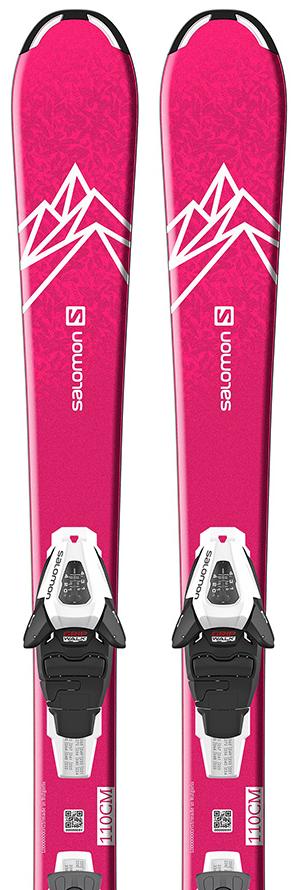 Горные лыжи Salomon E Qst Lux Jr S+ C5 GW J75 2021, black/white, 110 см