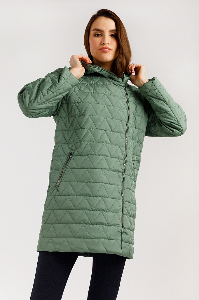 Куртка женская Finn Flare B20-32063 зеленая XS