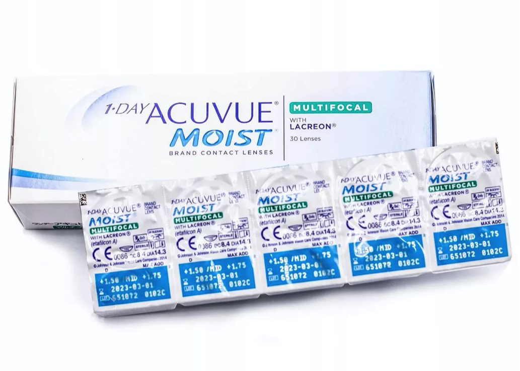 Лучшие линзы для глаз однодневные. Контактные линзы Acuvue 1-Day moist. Линзы Acuvue Multifocal. Acuvue one Day moist  Multifocal (30 шт.). 1-Day Acuvue moist Multifocal with Lacreon 30.