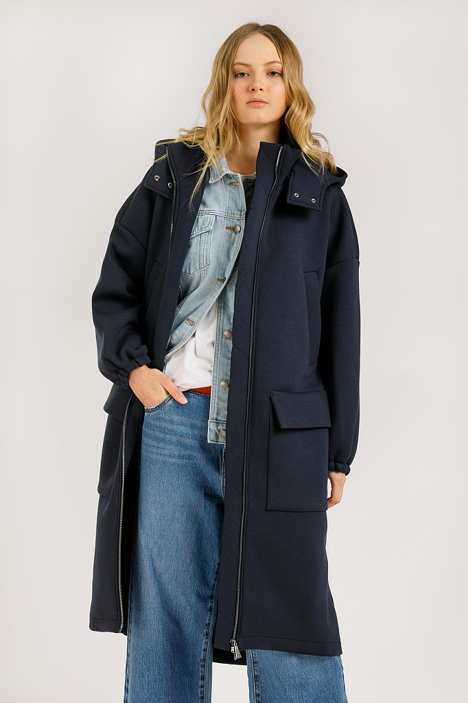 Пальто женское Finn Flare B20-32060 синее XS