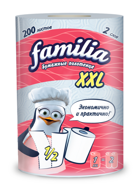 Полотенца Familia бумажные XXL двухслойные 1 штука - купить в Москве, цены на Мегамаркет
