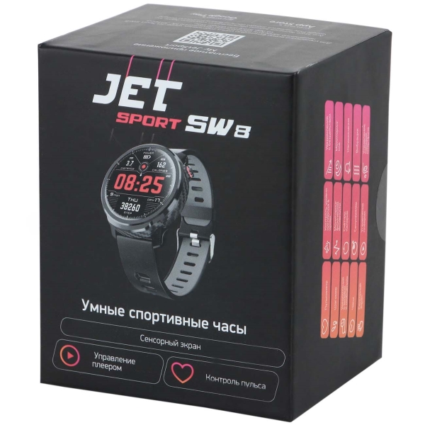 Смарт часы jet sport sw 8 black обзор