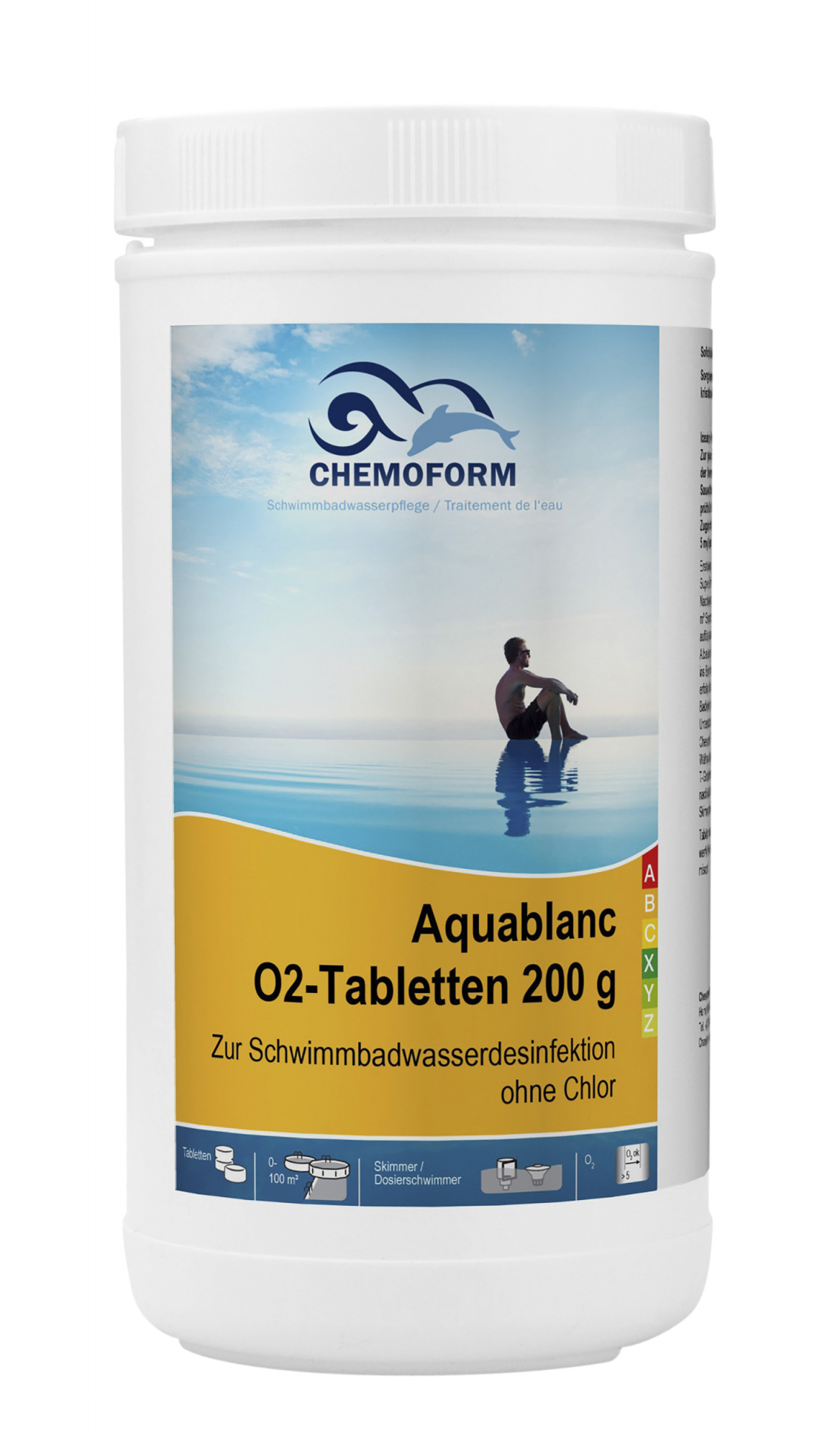 Дезинфицирующее средство для бассейна Chemoform Аквабланк О2 в таблетках по 200 г 1 кг