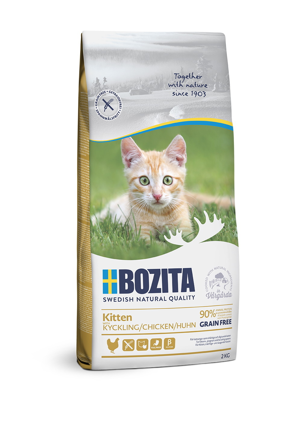 Сухой корм для котят BOZITA Kitten Grain Free, беззерновой, с курицей, 2кг