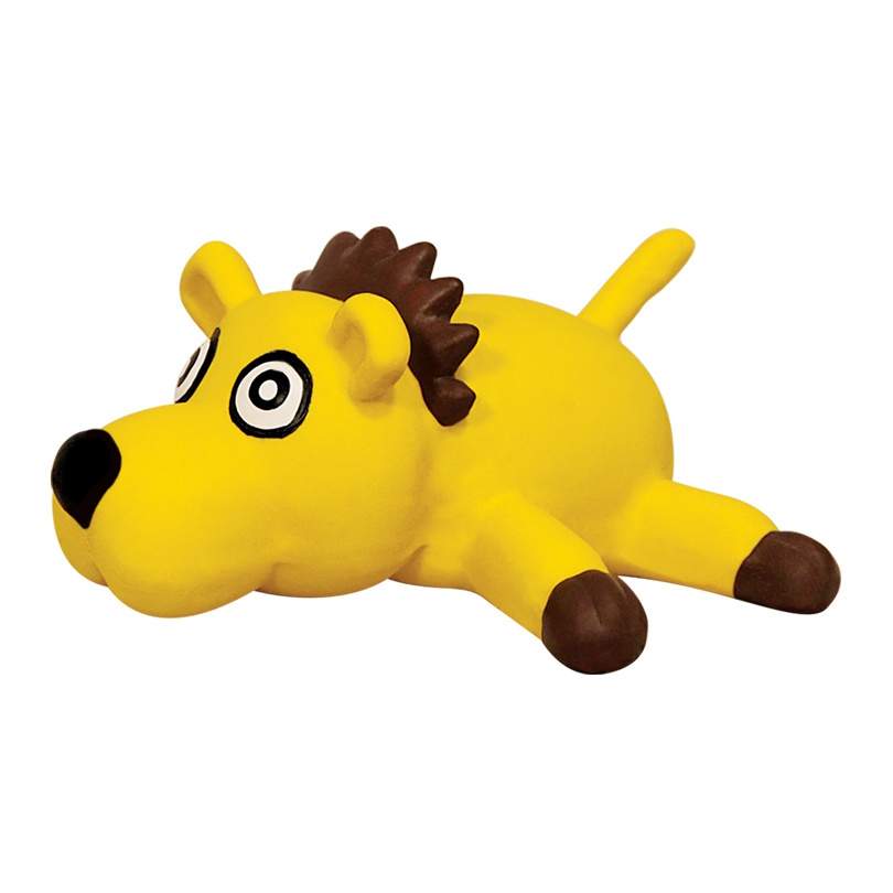 Игрушка-пищалка для собак Triol Лев из латекса, желтый, 11,5 см