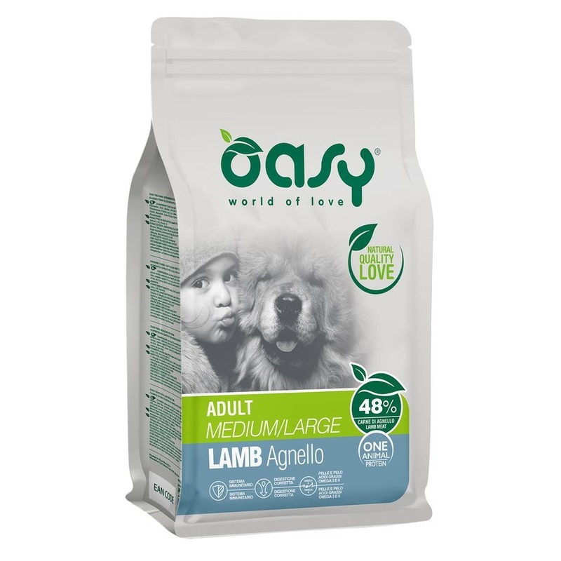 Сухой корм для собак Oasy Dry Dog OAP Adult Medium/Large, ягненок, 2.5кг