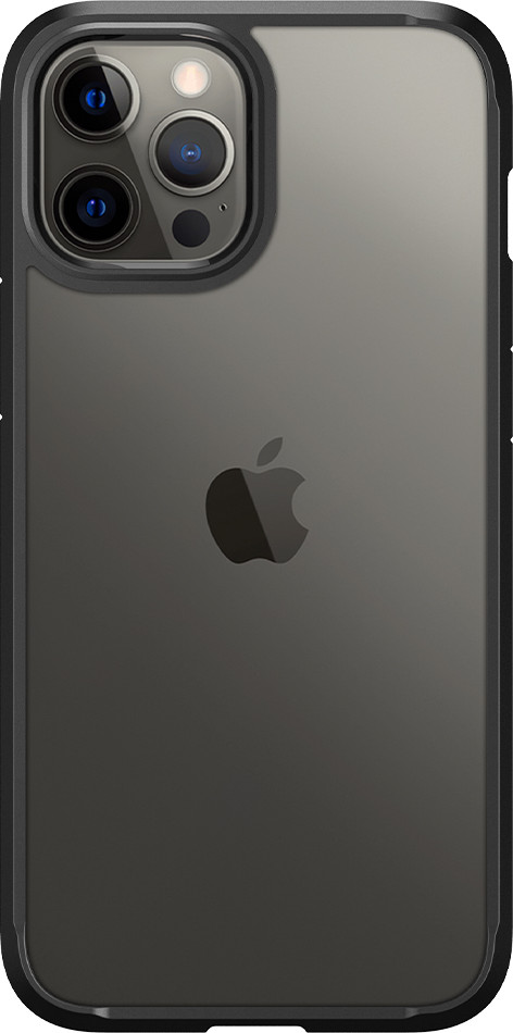 Как выглядит айфон 12 черный Чехол-накладка Spigen Crystal Hybrid (ACS01477) для iPhone 12 Pro Max (Black), к