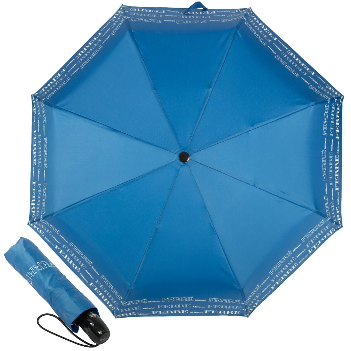Зонт складной унисекс автоматический FERRE MILANO 6014-OC белый/синий