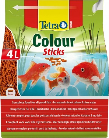 Корм для прудовых рыб Tetra Pond Color Sticks, для окраски, палочки, 4 л