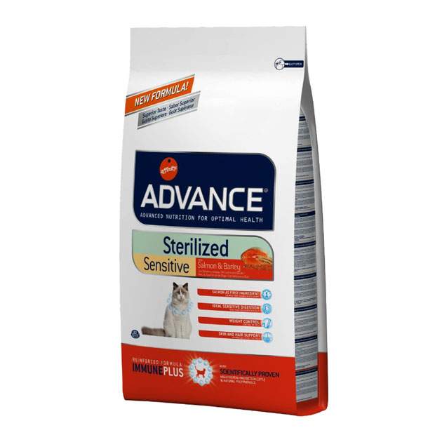 Сухой корм для кошек Advance Sterilized Sensitive, для стерилизованных, лосось, 10кг