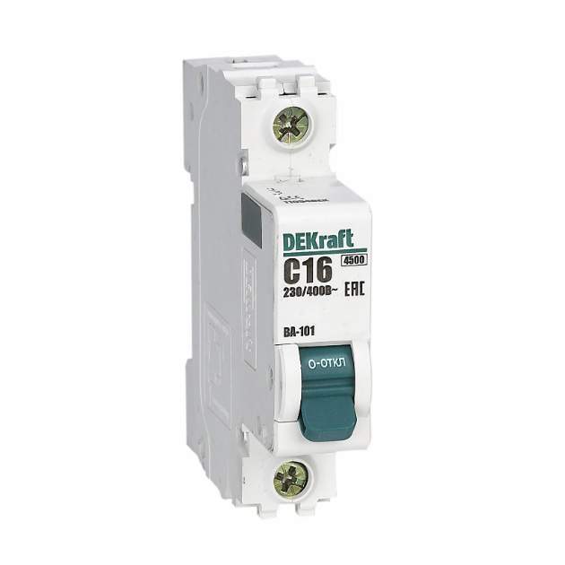 Автоматический выключатель Schneider Electric Dekraft Ва-101 1P 16А 4,5Ka Х-Ка С 11054Dek - купить в ООО "КраснодарЭлектро", цена на Мегамаркет