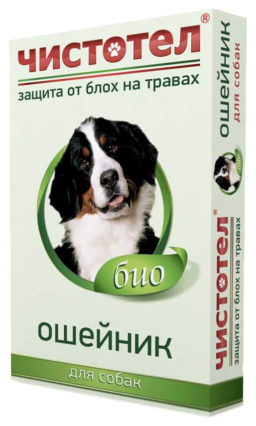 Ошейник для собак против блох и клещей Чистотел Био зеленый, 65 см