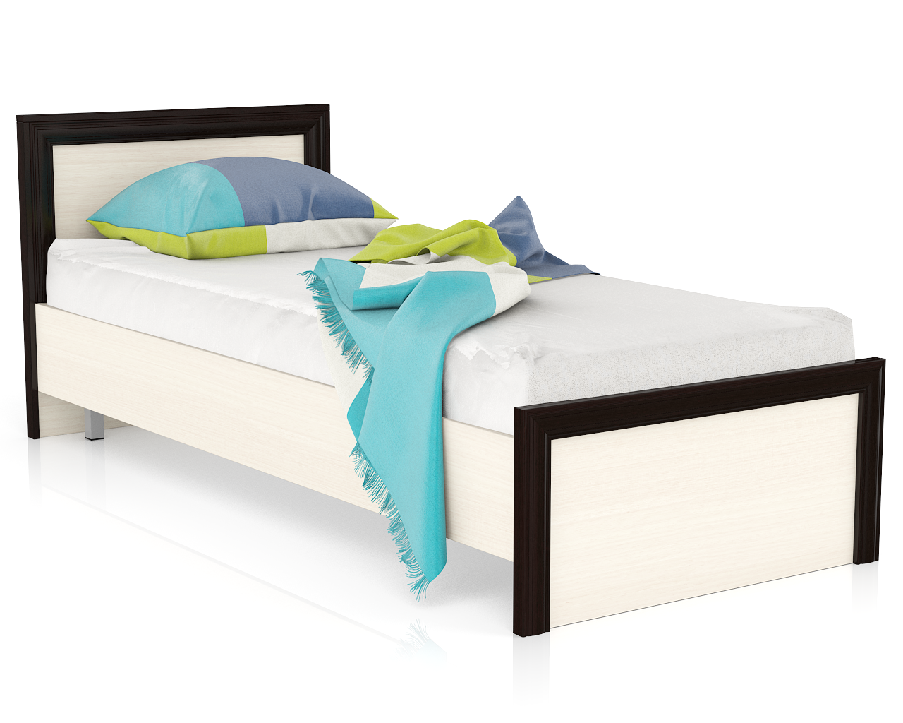 Односпальная кровать Мебельный Двор Аврора 800 дуб/венге, 88х206х80 см