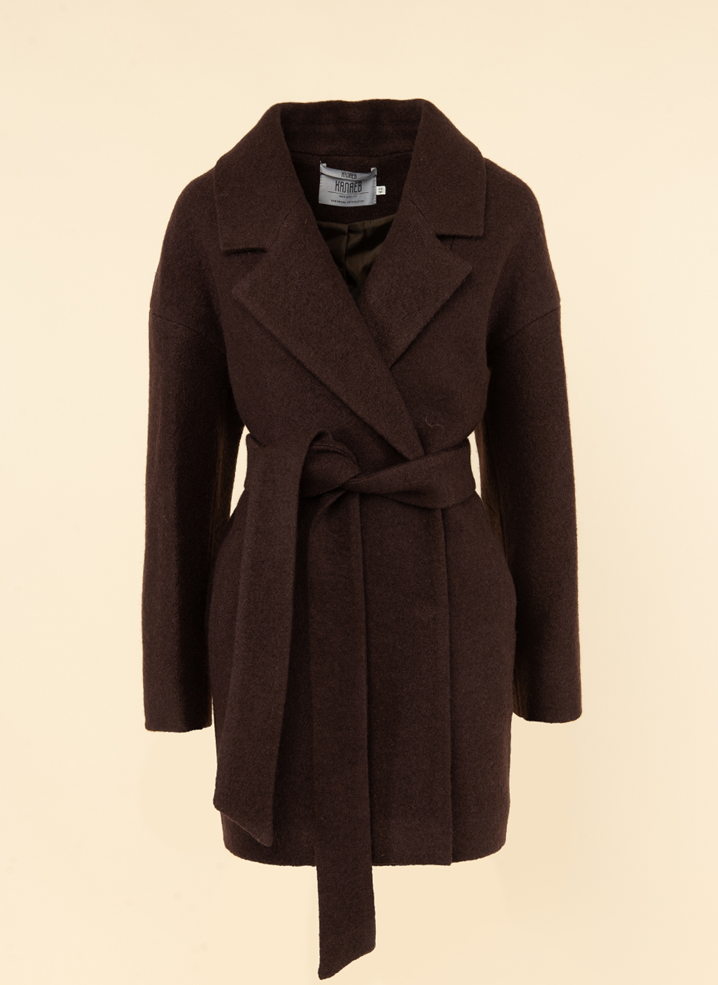 Пальто женское Каляев 1664999 коричневое 44 RU