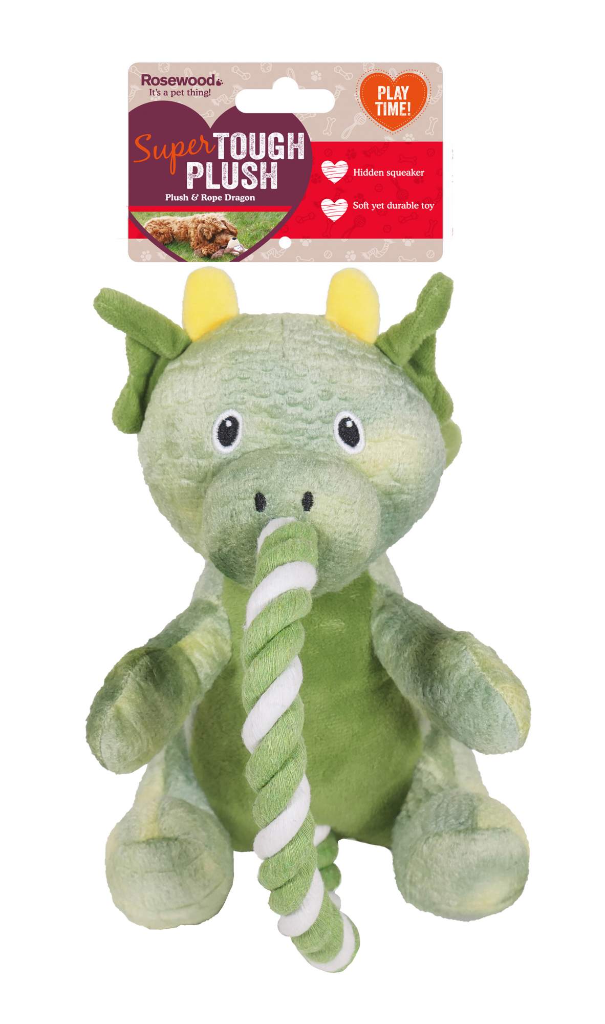 Мягкая игрушка для собак Rosewood Дракон, зеленый, 11 см