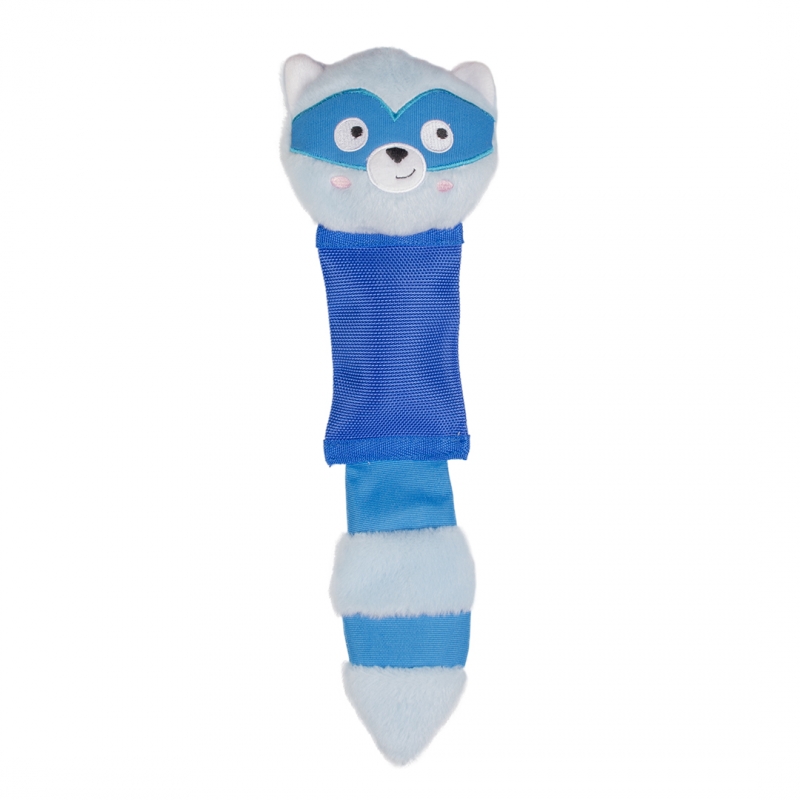 Мягкая игрушка для собак антивандальная Duvo+ Енот Ронни, голубой, 3 см