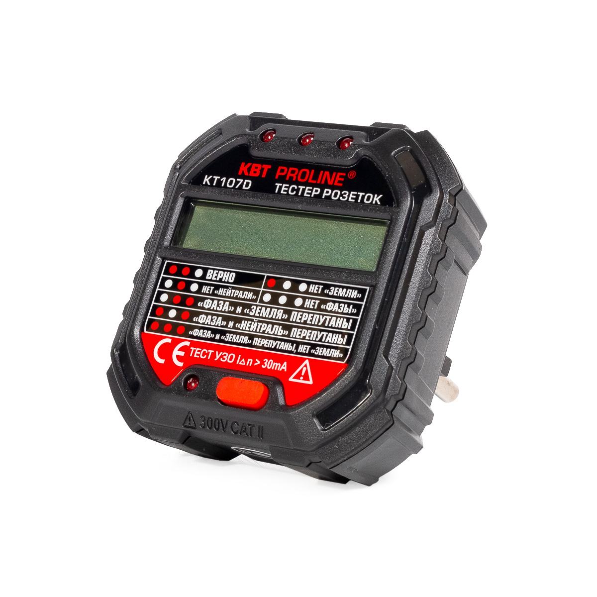 Тестер розеток и УЗО КТ 107D PROLINE (КВТ) 86321 - купить в Москве ...
