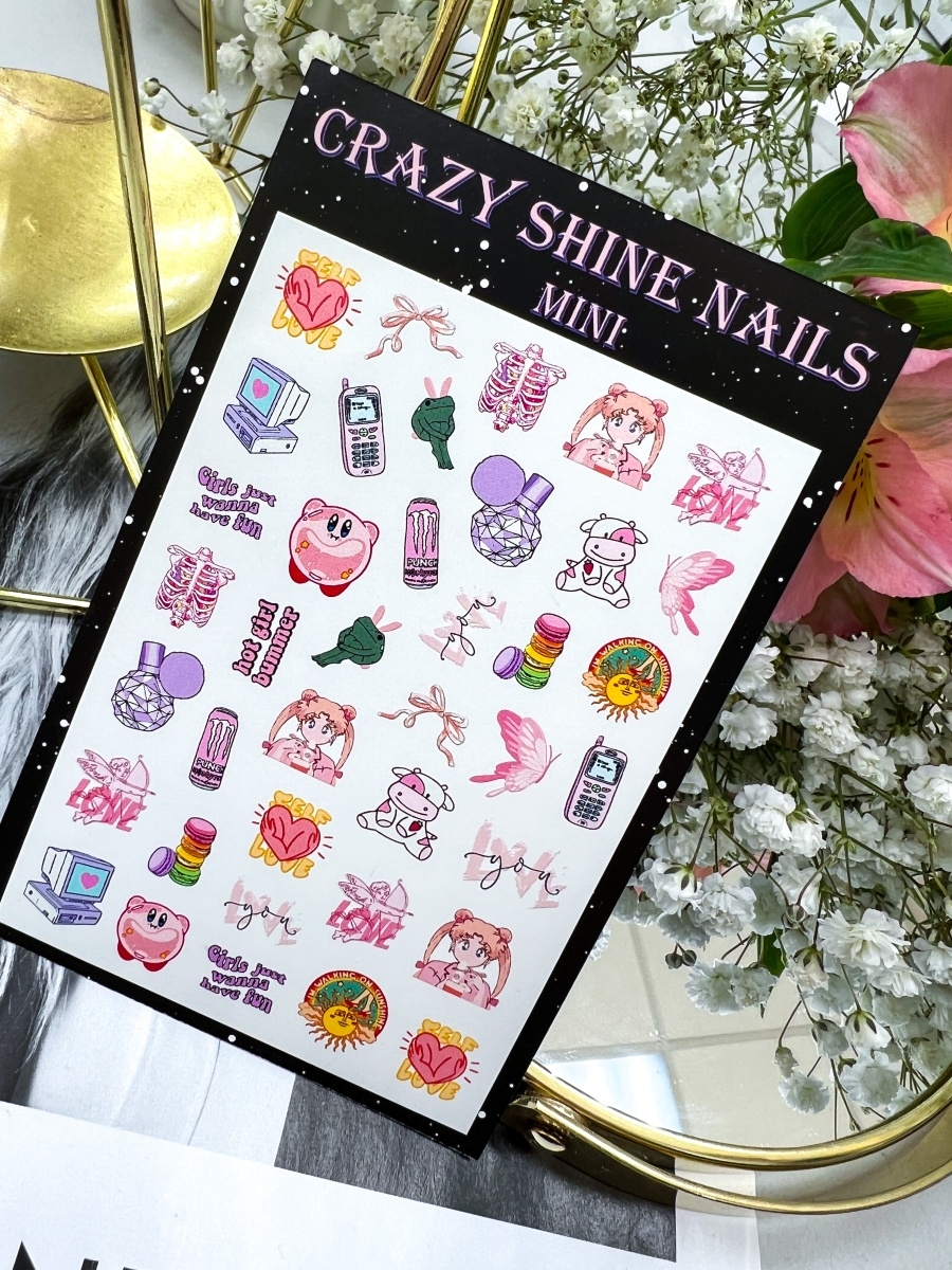 Слайдер-дизайн Crazy Shine Nails mini №1166 Розовое аниме – купить в  Москве, цены в интернет-магазинах на Мегамаркет