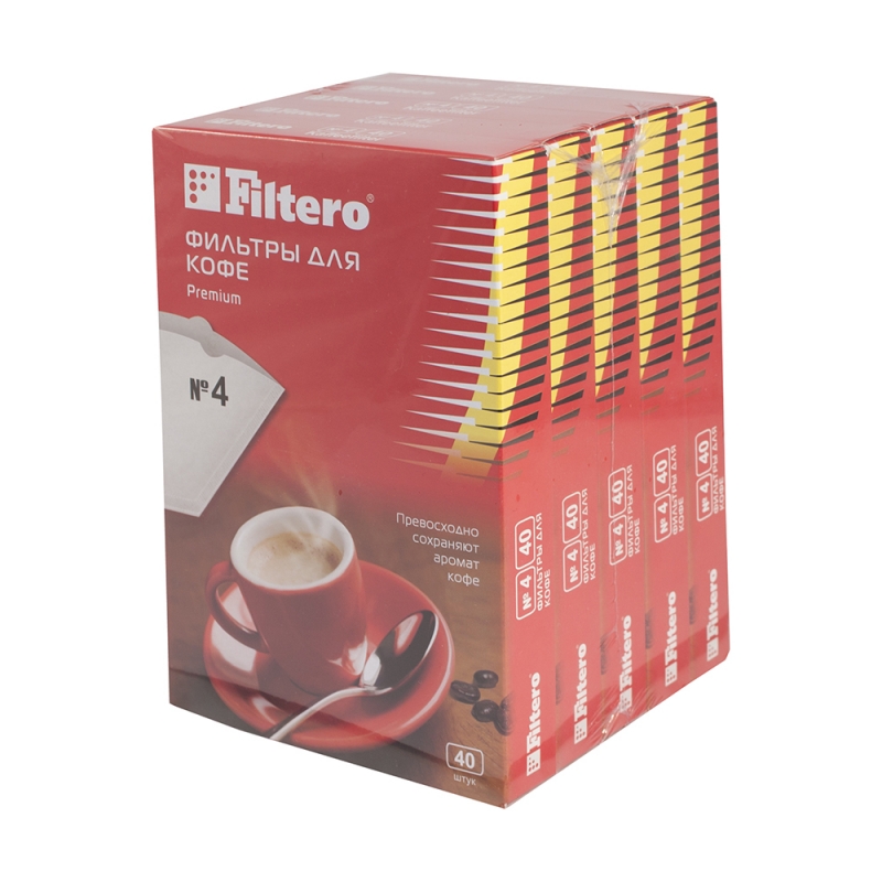 Фильтр для кофеварок Filtero Premium №4 200шт