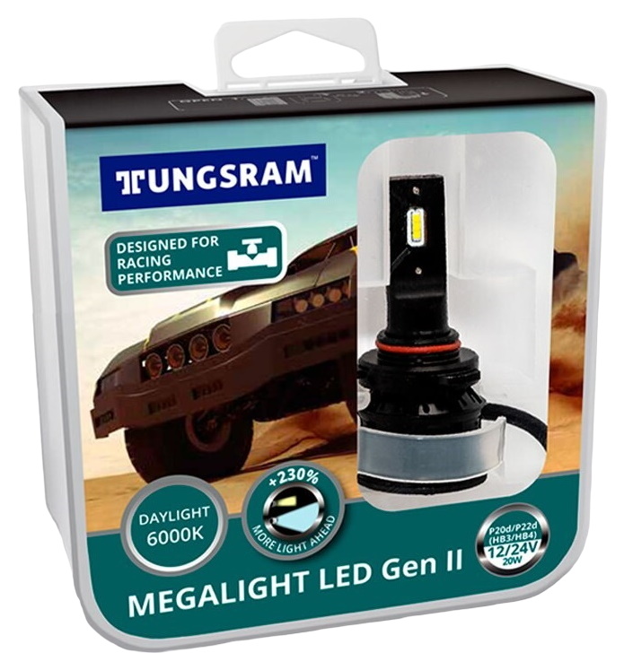 Светодиодная лампа HB3/HB4 12/24V-LED (P20/22d) 20W Megalight LED GEN II  +230(2шт)93120751 - характеристики и описание на Мегамаркет