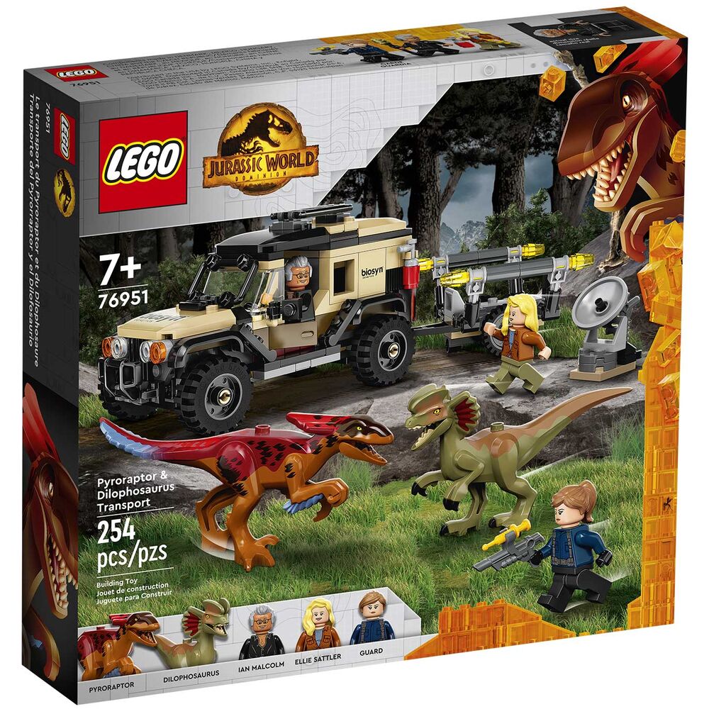 Купить конструктор LEGO Jurassic World Перевозка пирораптора и дилофозавра 76951, 254 детали, цены на Мегамаркет | Артикул: 600009654192