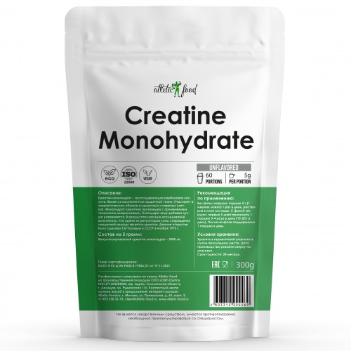 Креатин Atletic Food Creatine Monohydrate Wirud, 300 г, без вкуса - купить в Москве, цены на Мегамаркет