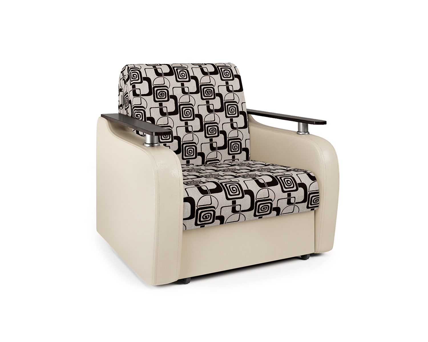 Кресло-кровать Шарм-Дизайн Гранд Д 33070739, экокожа беж и ромб/бук
