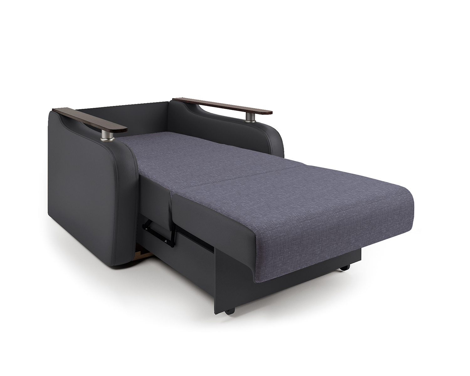 Кресло-кровать Шарм-Дизайн Гранд Д 33070735, серый/черный бук