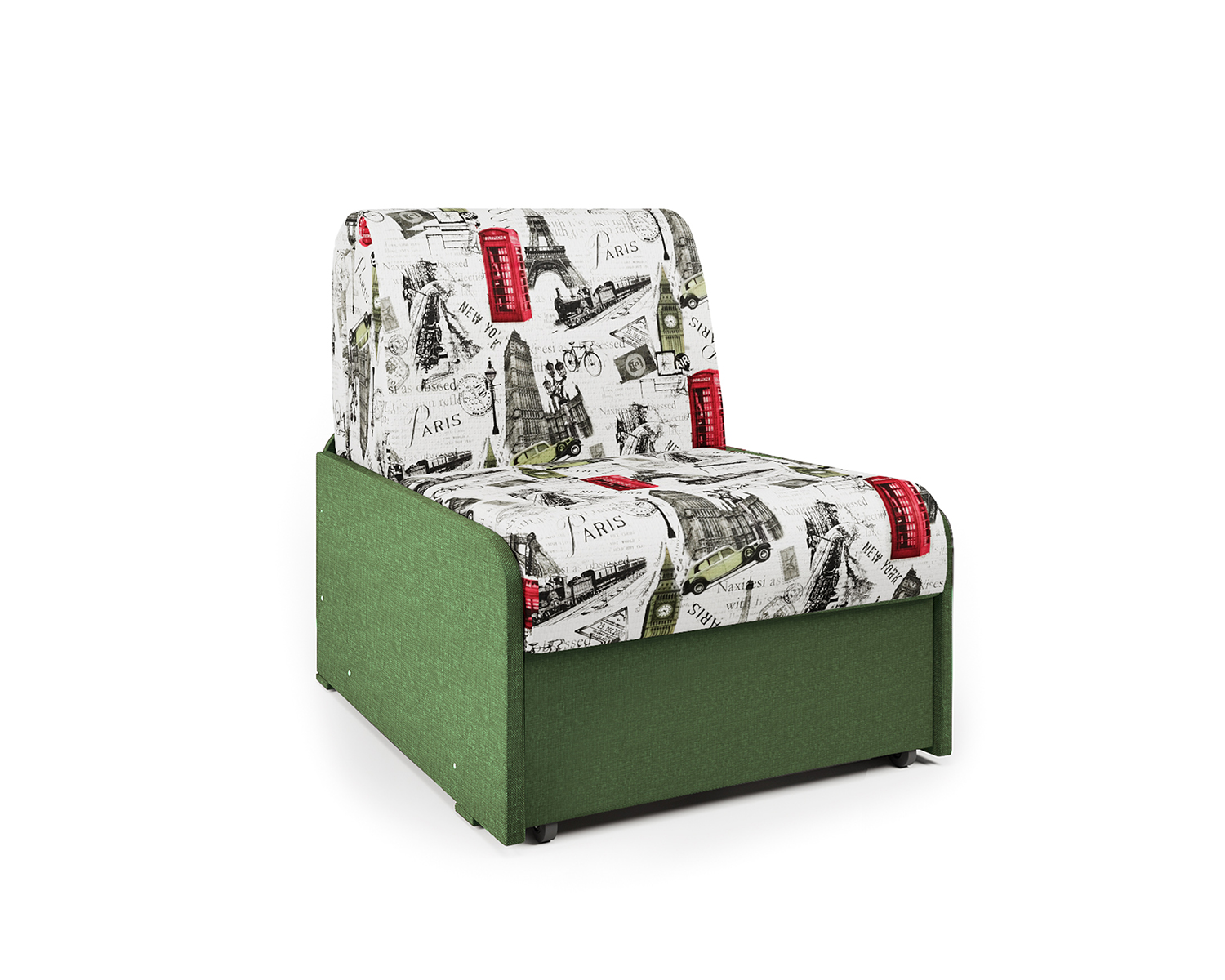 Кресло-кровать Шарм-Дизайн Коломбо БП 33070722, париж и зеленый/бук