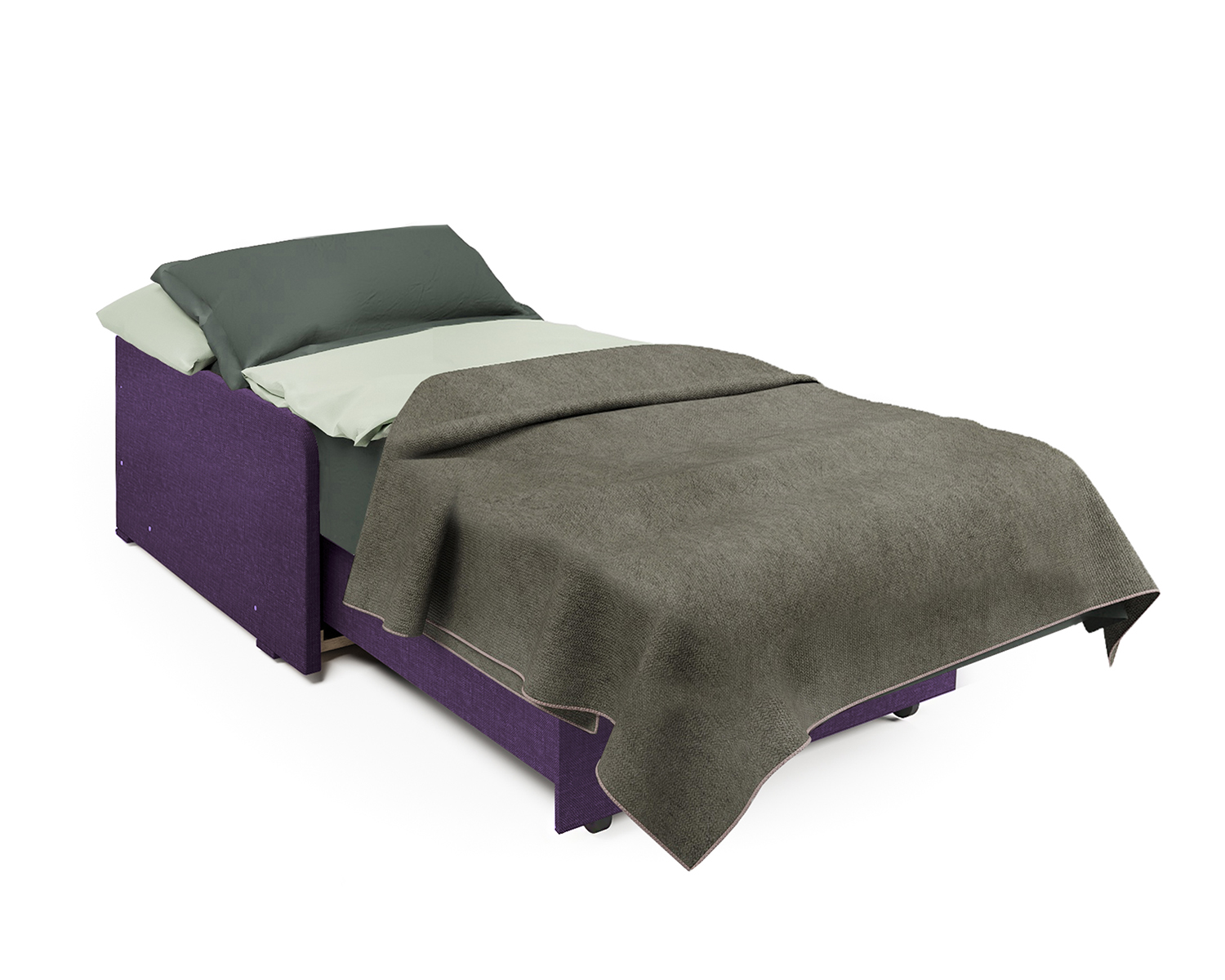 Кресло-кровать Шарм-Дизайн Коломбо БП 33070720, париж и рогожка фиолетовый/бук