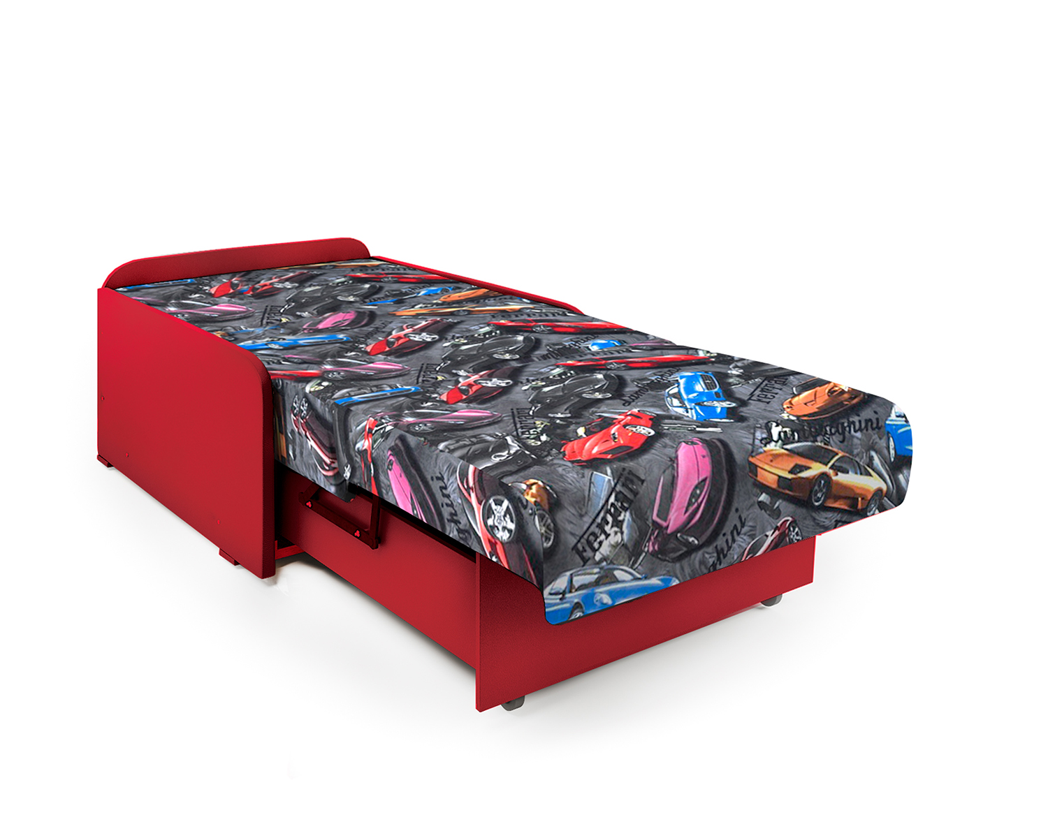 Кресло-кровать Шарм-Дизайн Коломбо БП 33070718, машинки/красный/бук
