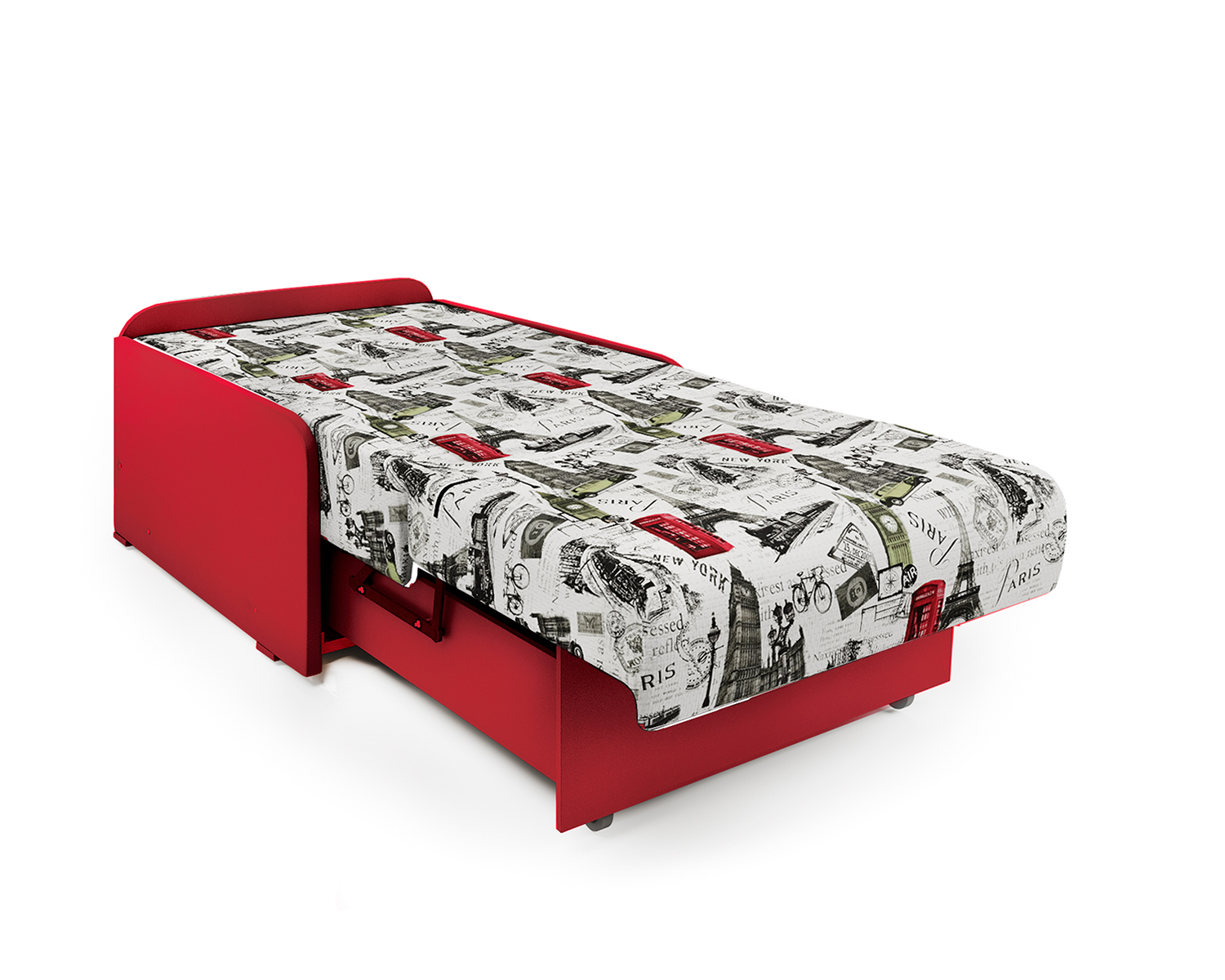 Кресло-кровать Шарм-Дизайн Коломбо БП 33070717, париж/красный/бук