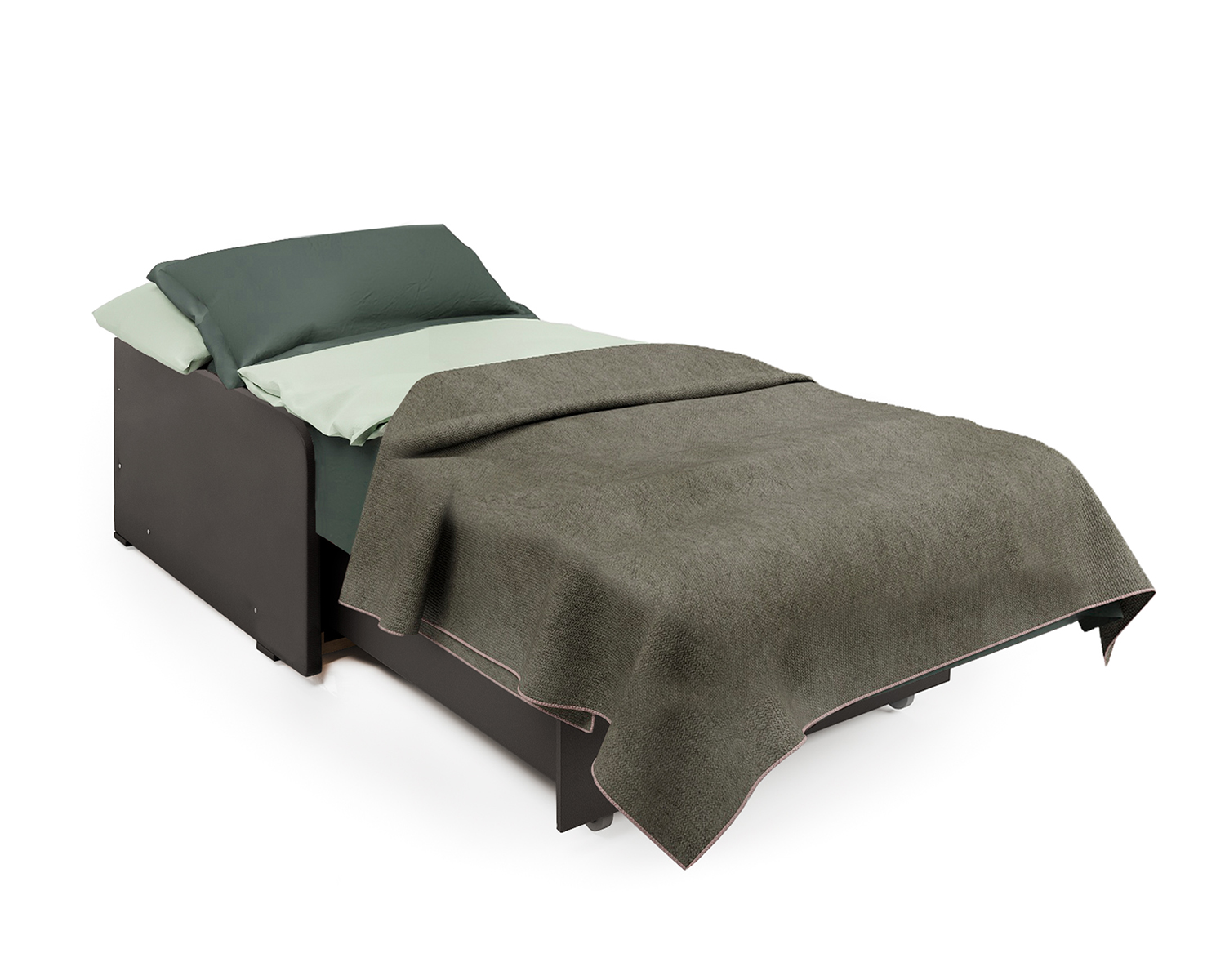 Кресло-кровать Шарм-Дизайн Коломбо БП 33070715, рогожка шоколад и экокожа шоколад/бук