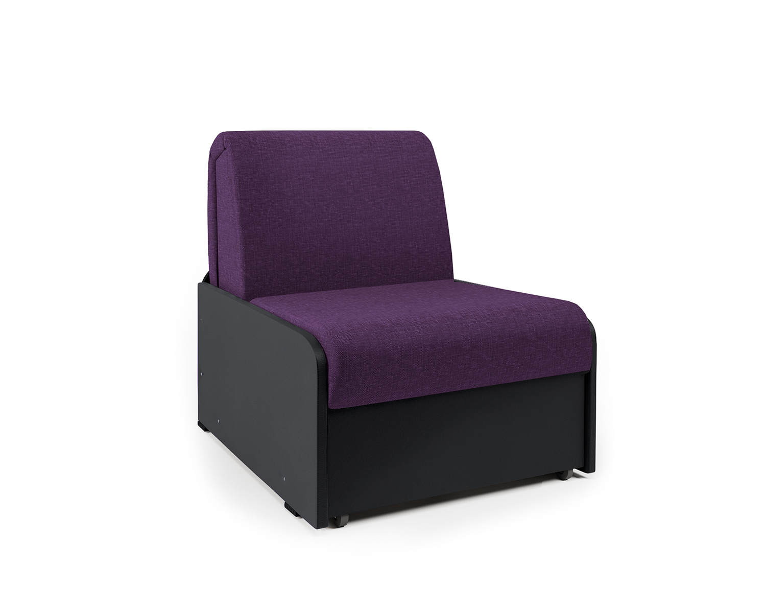 Кресло-кровать Шарм-Дизайн Коломбо БП 33070712, фиолетовая рогожка и экокожа черный/бук
