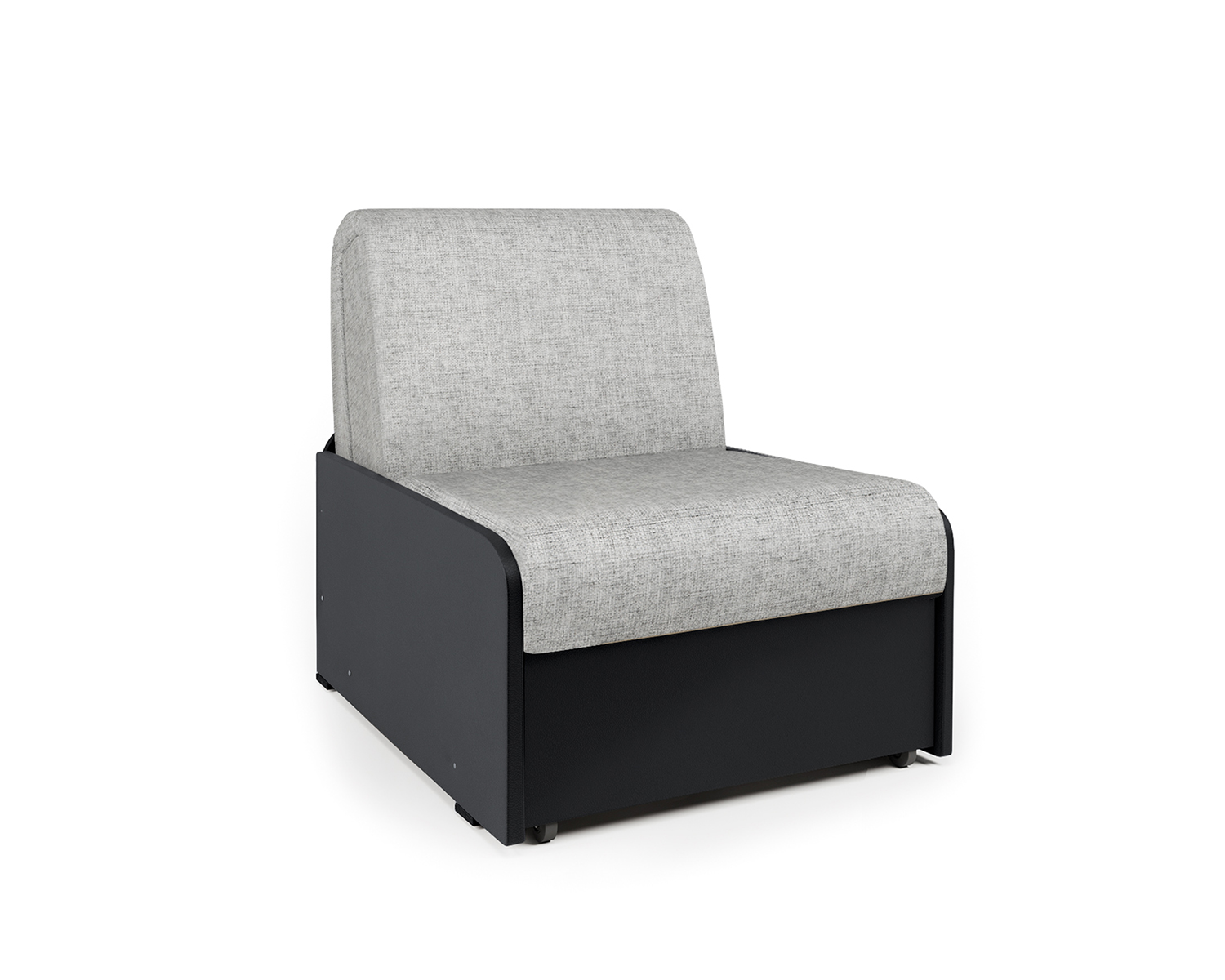 Кресло-кровать Шарм-Дизайн Коломбо БП 33070710, шенилл серый и экокожа черный/бук
