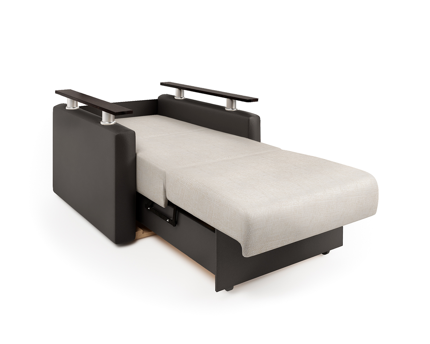 Кресло-кровать Шарм-Дизайн Шарм 33070702, экокожа шоколад и шенилл беж/бук