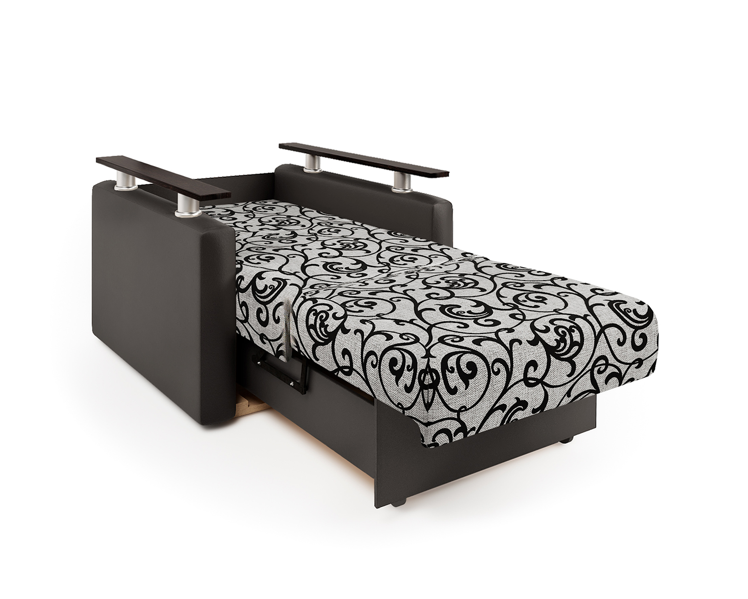 Кресло-кровать Шарм-Дизайн Шарм 33070700, экокожа шоколад и узоры/бук