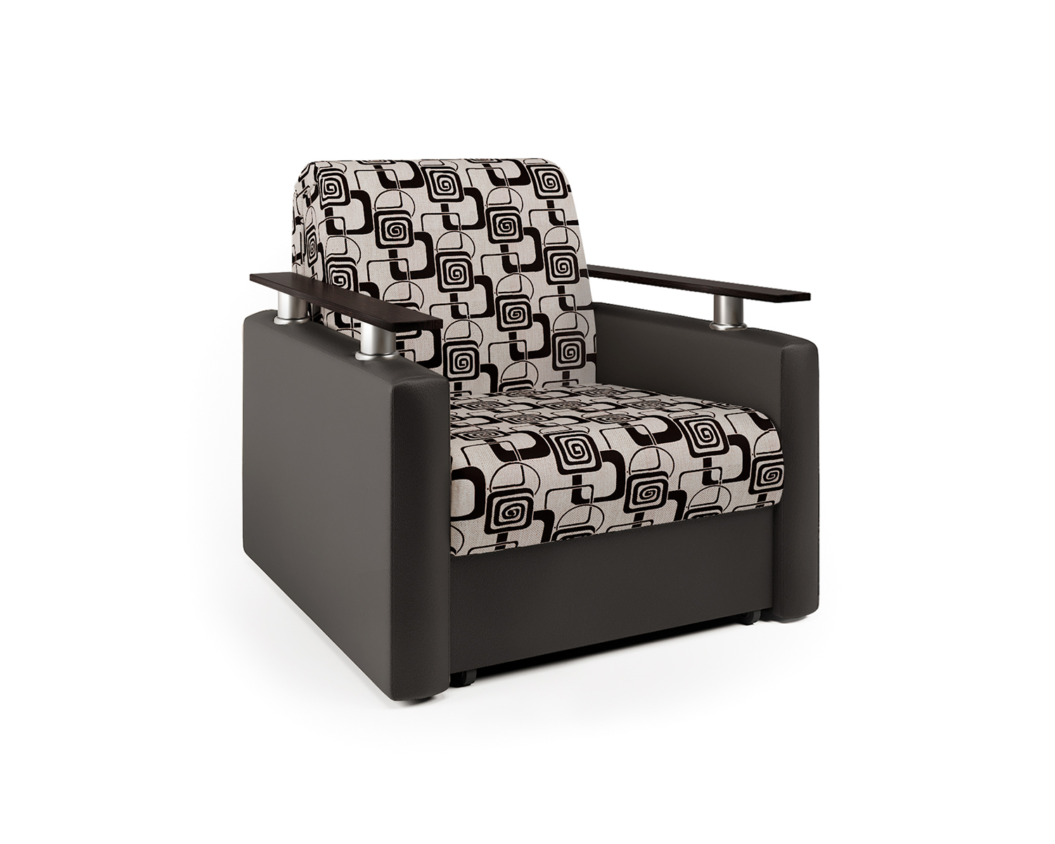 Кресло-кровать Шарм-Дизайн Шарм 33070695, экокожа шоколад и ромб/бук