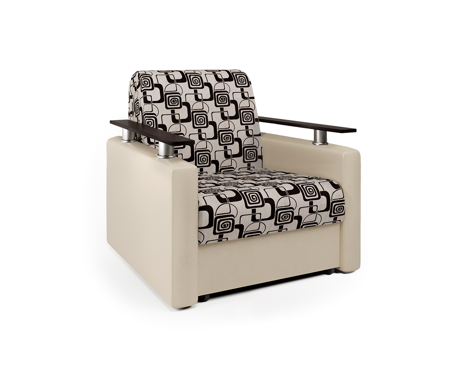 Кресло-кровать Шарм-Дизайн Шарм 33070694, экокожа беж и ромб/бук