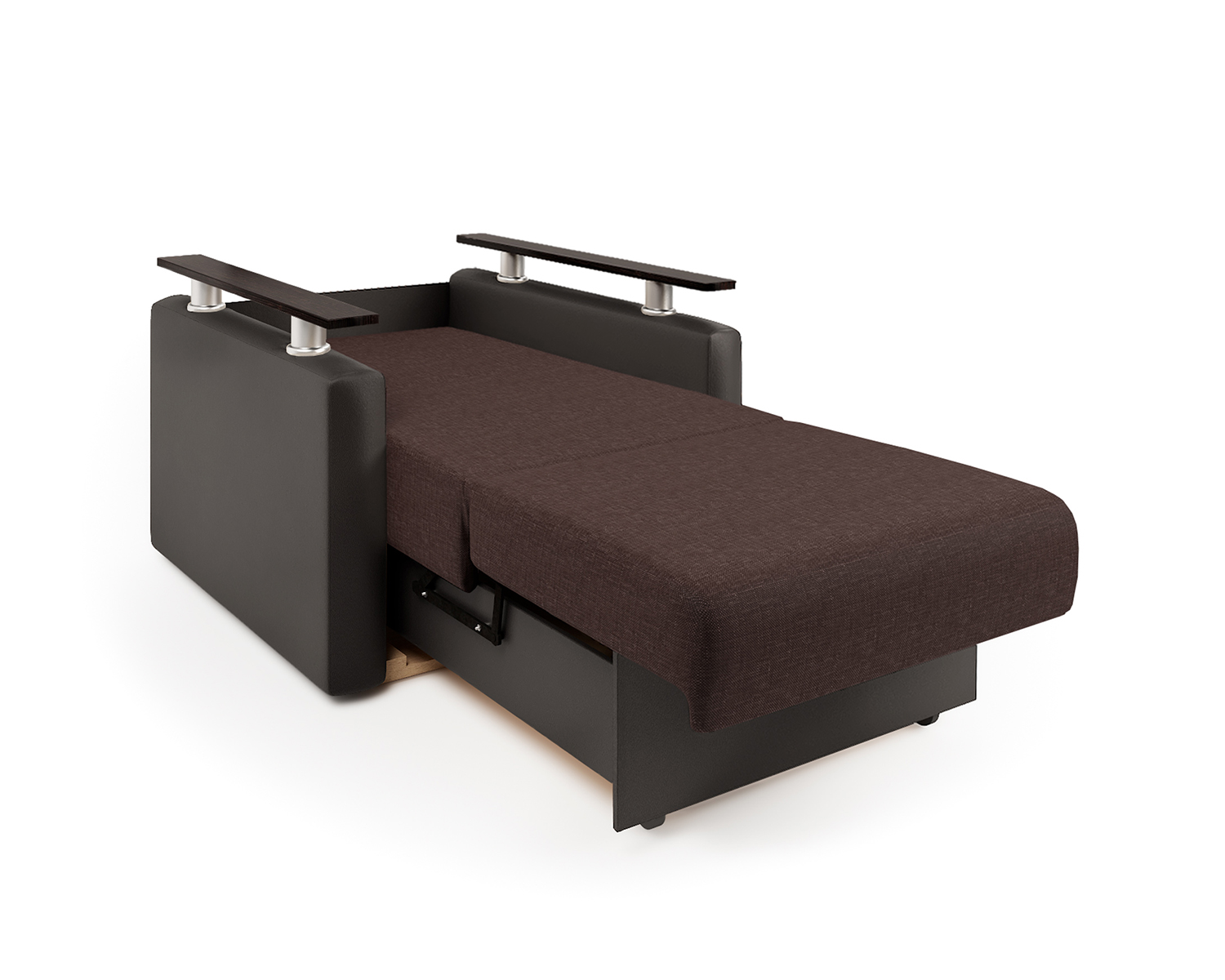 Кресло-кровать Шарм-Дизайн Шарм 33070689, рогожка шоколад и экокожа шоколад/бук