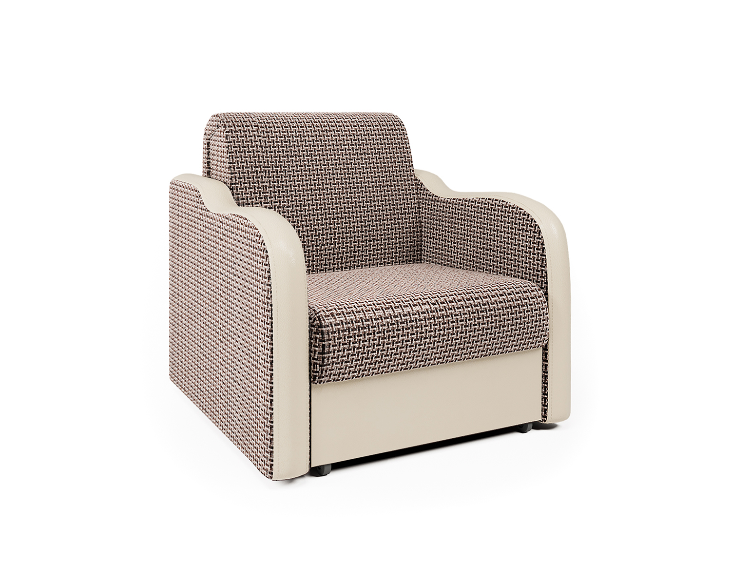Кресло-кровать Шарм-Дизайн Коломбо 33070674, корфу коричневый и экокожа беж/бук