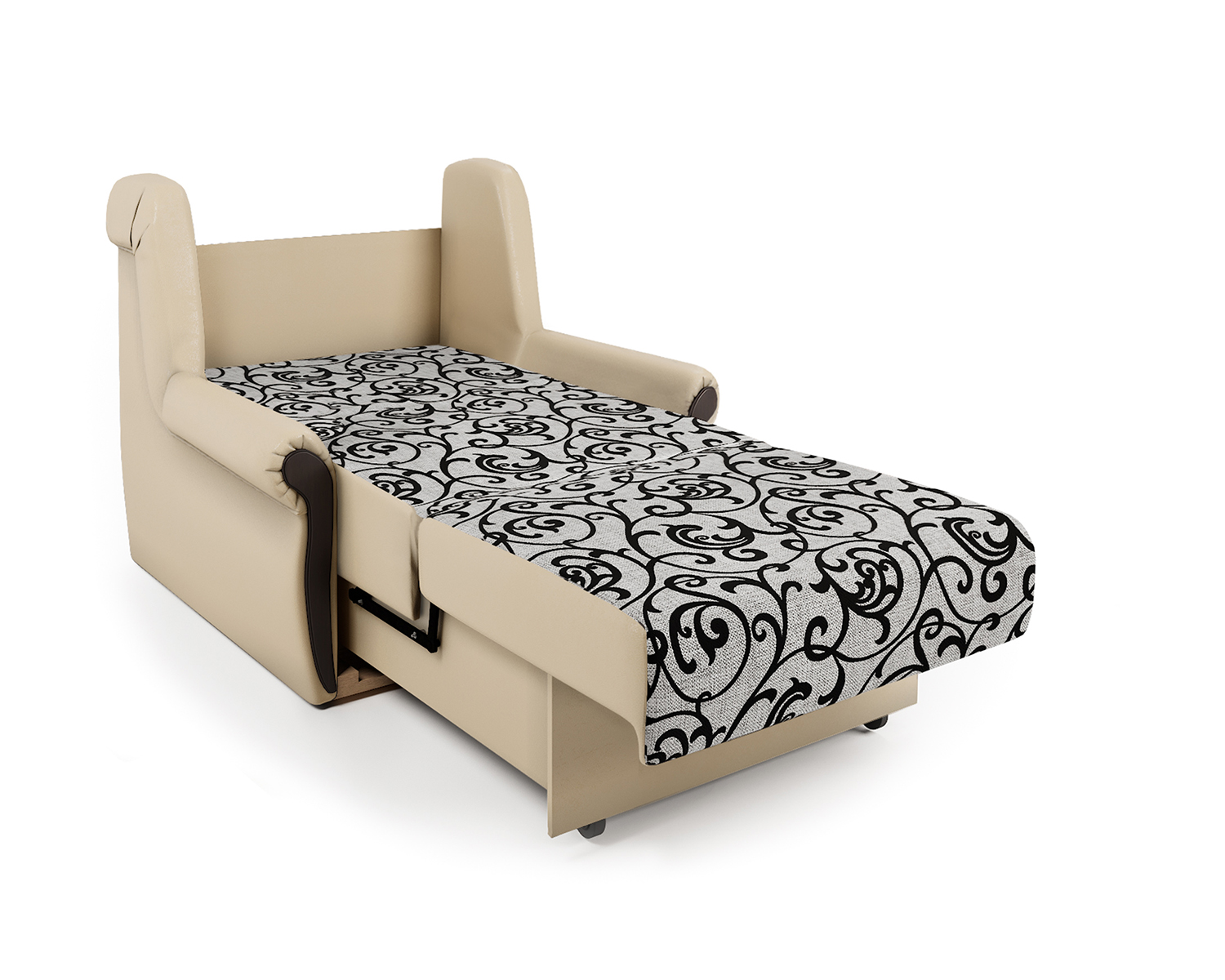 Кресло-кровать Шарм-Дизайн Аккорд М 33070670, беж/узоры/бук